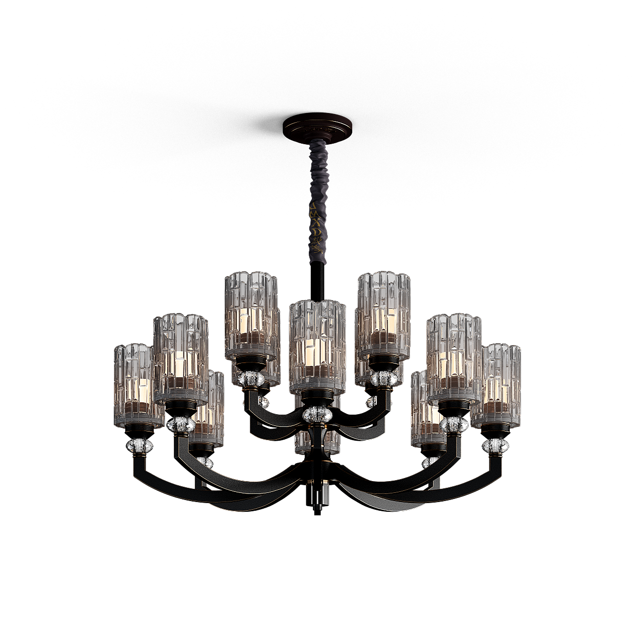 Grand Crystal Chandelier 3D Model – Detailed Crystal Lighting