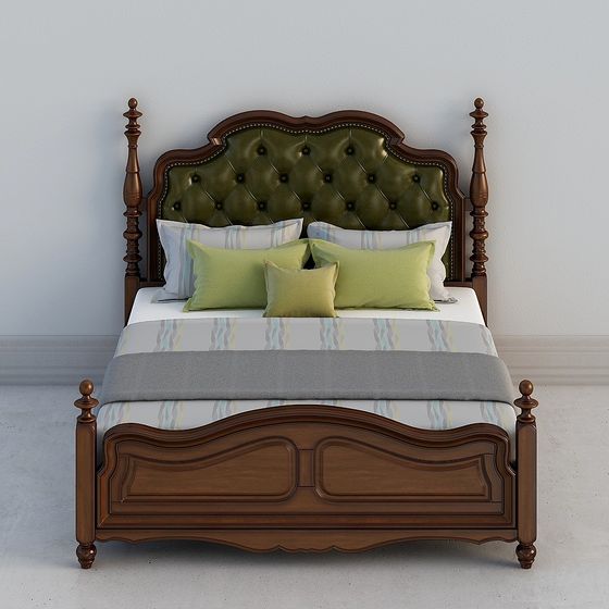 Vintage Bed 3D model for Serene Bedrooms