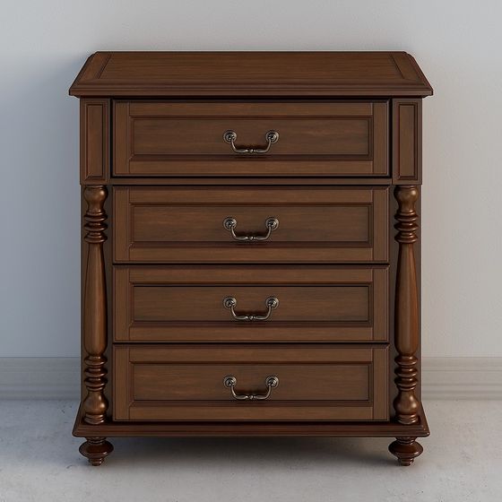 Elegant Vintage Nightstand 3D model