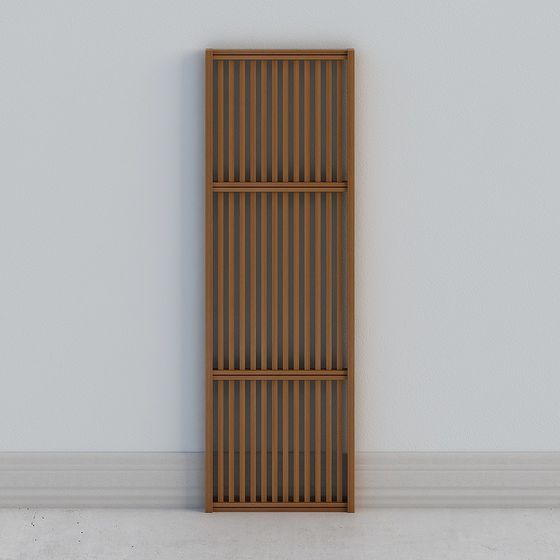 Elegant Wooden Louver Screen 3D model for Modern Spaces