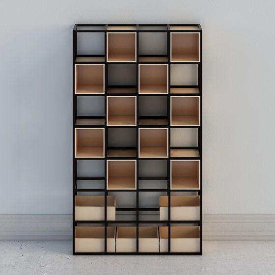 Modern Minimalist 3D Bookshelf Model