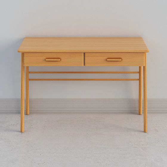 Low Poly Wooden Office Desk 3D model