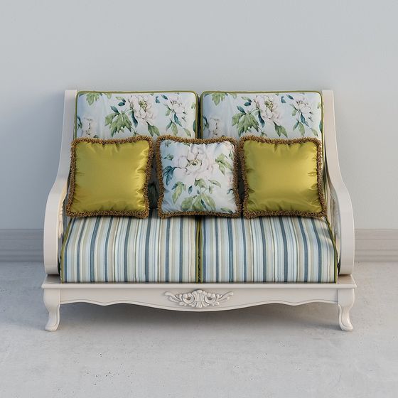 Vintage Elegance 3D model Sofa