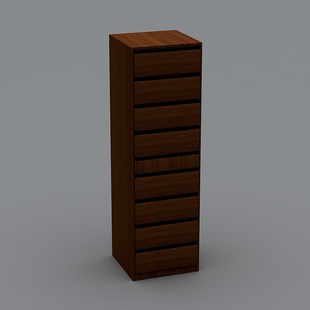 Minimalist Wooden Storage Cabinet 3D model
