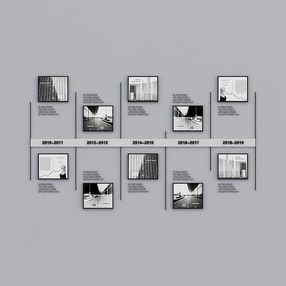 TimeLine Wall Art 3D Model for Creative Spaces