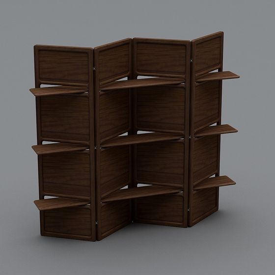 Wooden Folding Screen 3D model