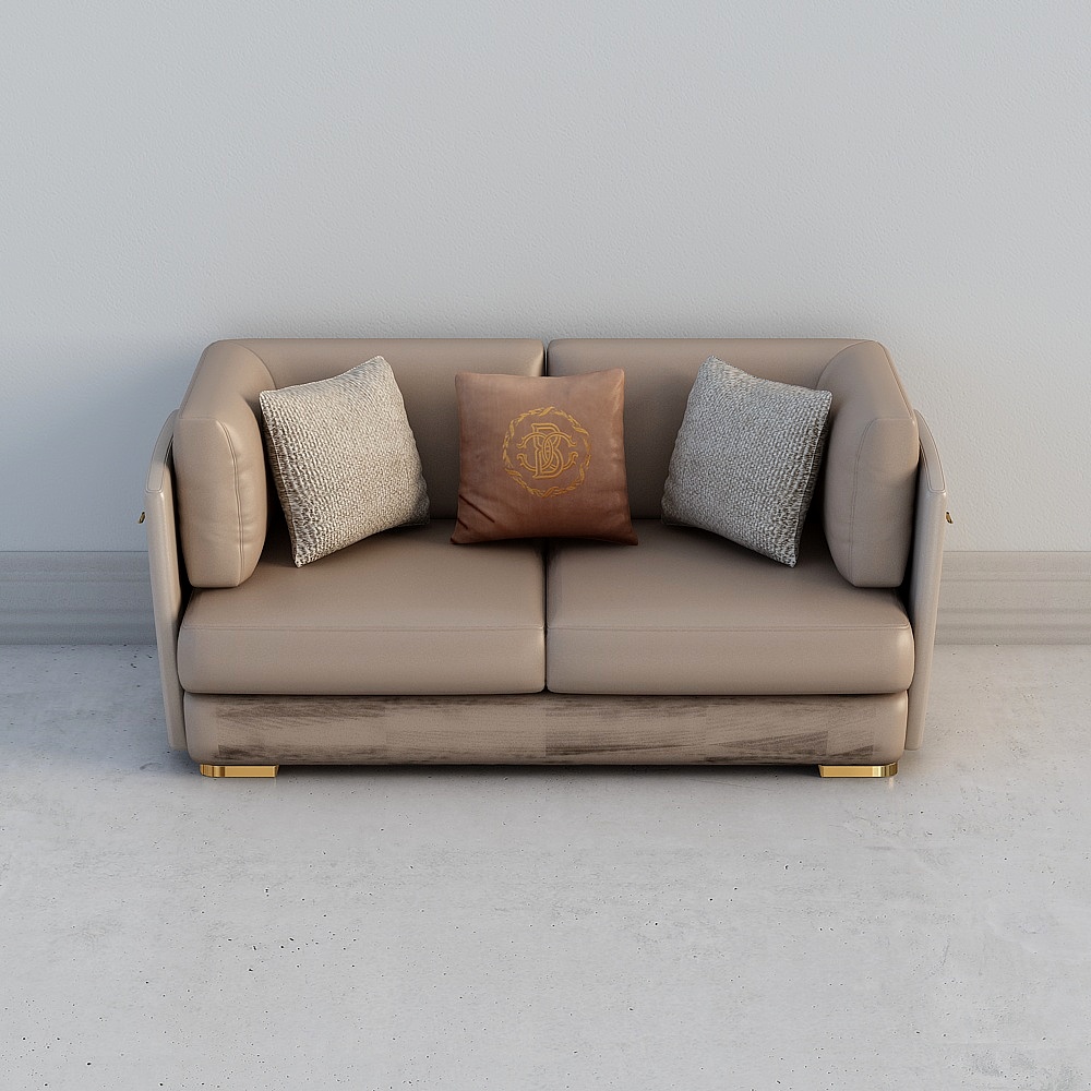 Divano Due Posti Classic-S080 con Doppio Bracciolo