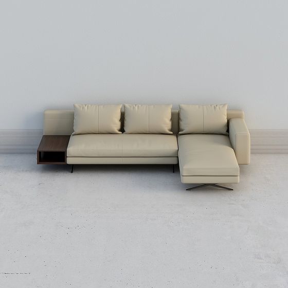 Low Poly 3D Sofa Model with Earth Tones