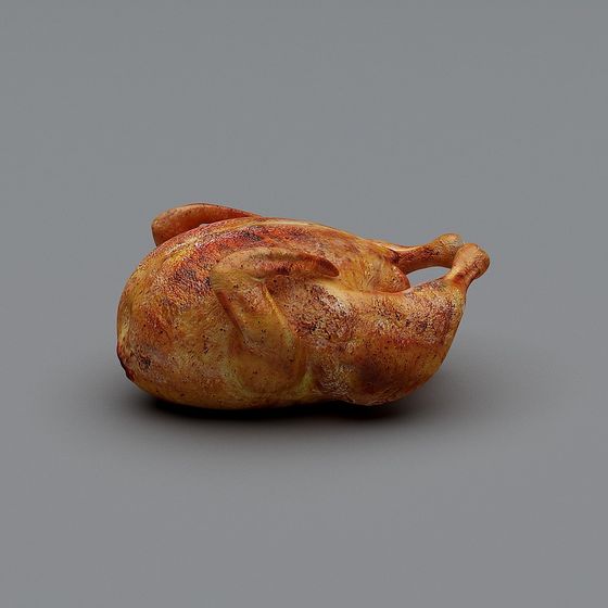 Realistic Low-Poly Roast Chicken 3D model