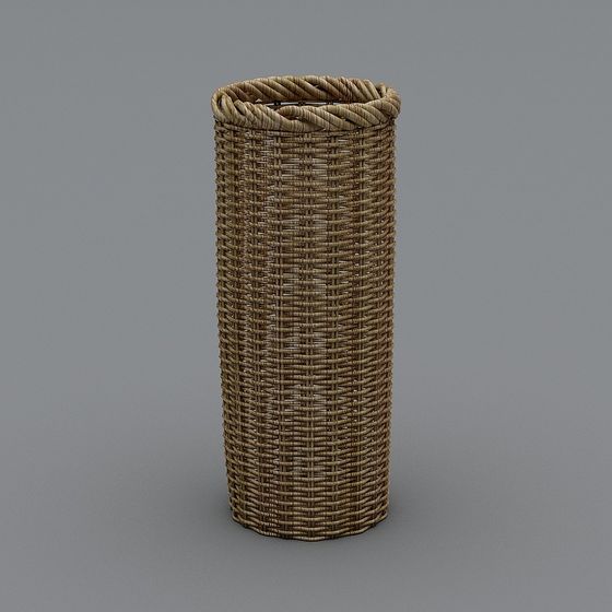 Charming Low-Polygon Weaving Basket 3D model