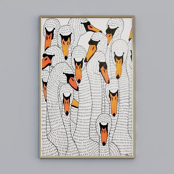 Swan Flock 3D model for Artistic Spaces