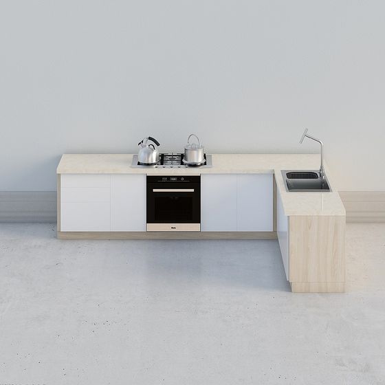Modern Minimalist Kitchen 3D model