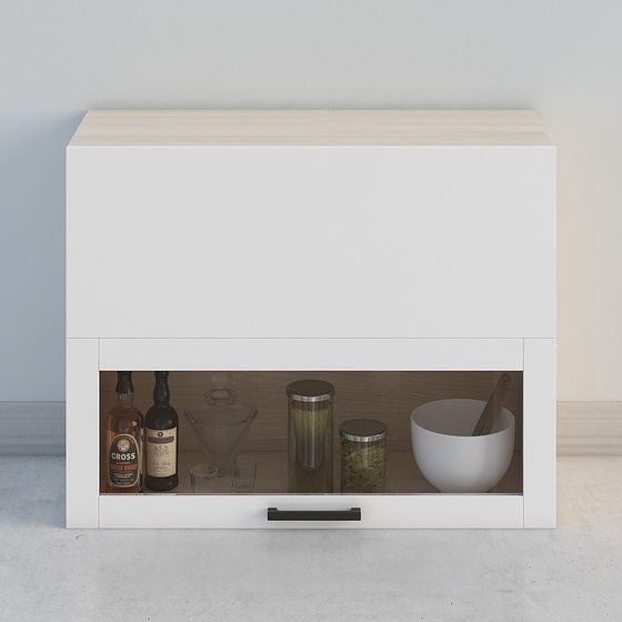 Modern Minimalist Kitchen Storage Cabinet 3D model