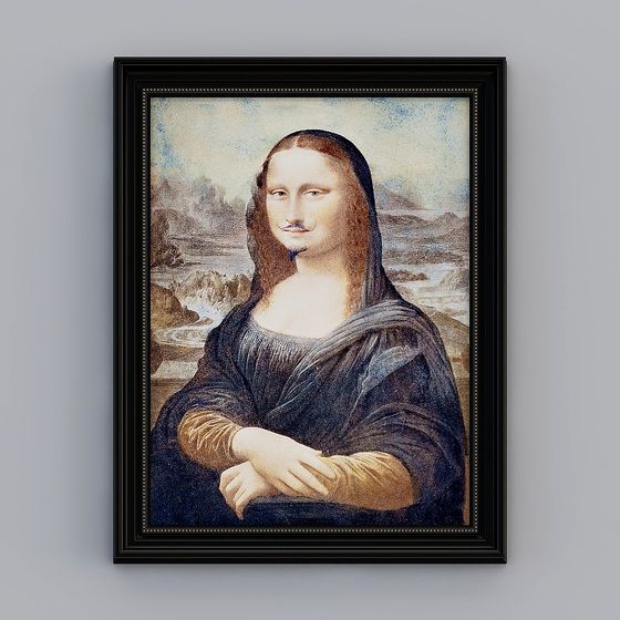 Low-Poly High-Detail Mona Lisa 3D Model