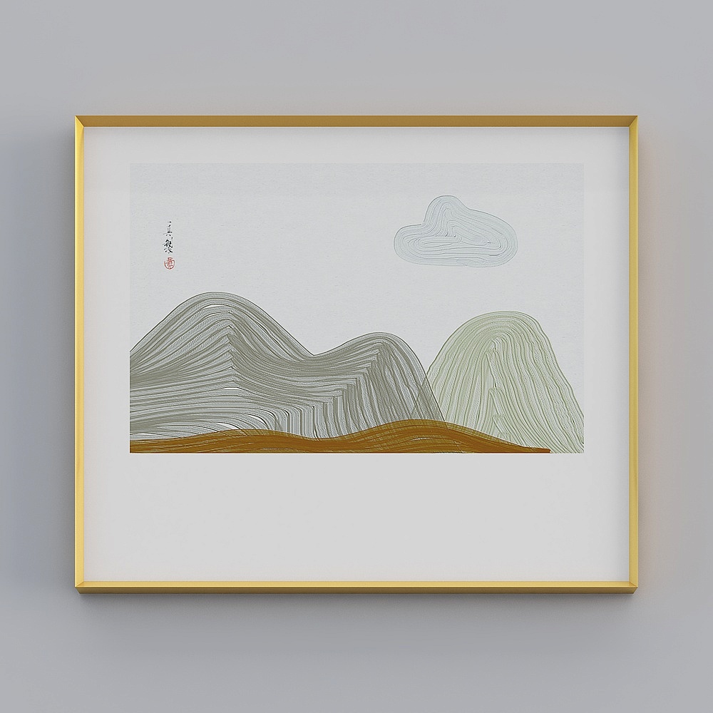 The new Chinese-style Zen landscape hanging tea room background wall murals ancient style restaurant decorated with crystal porcelain paintings