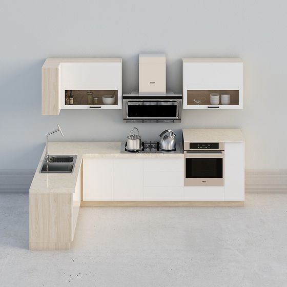 Modern Minimalist Kitchen 3D model Design