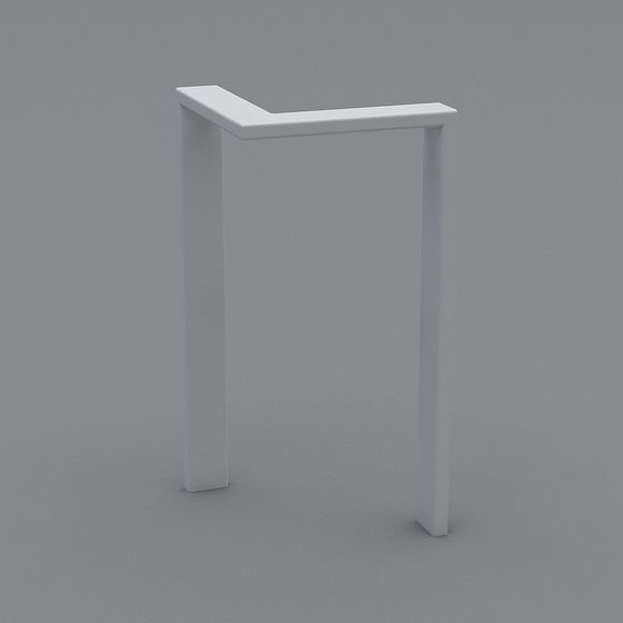 Stylish L-Shaped Side Table 3D model for Contemporary Spaces