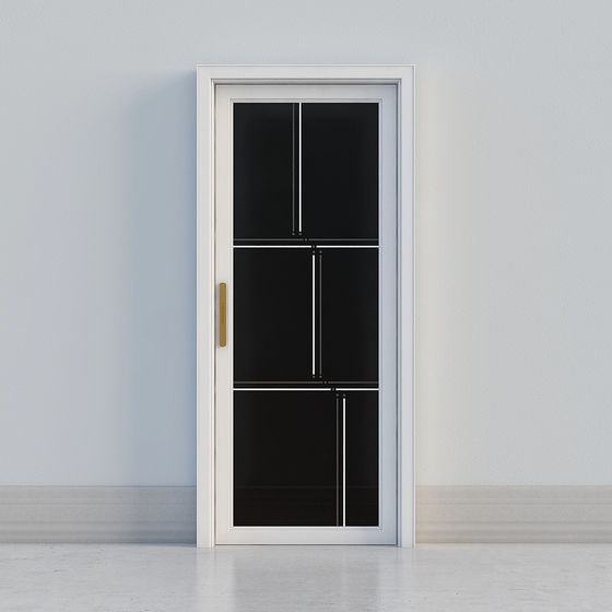 Elegant Glass Window Door 3D model for Modern Interiors