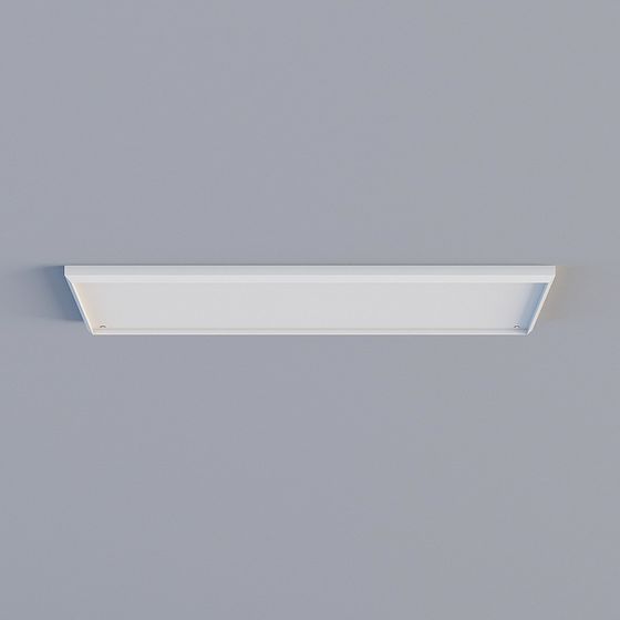 White Rectangular Parametric Ceiling 3D Model with Corner Lines