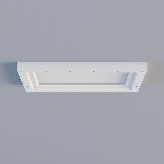 Contemporary Parametric Ceiling 3D Model with Light Strips