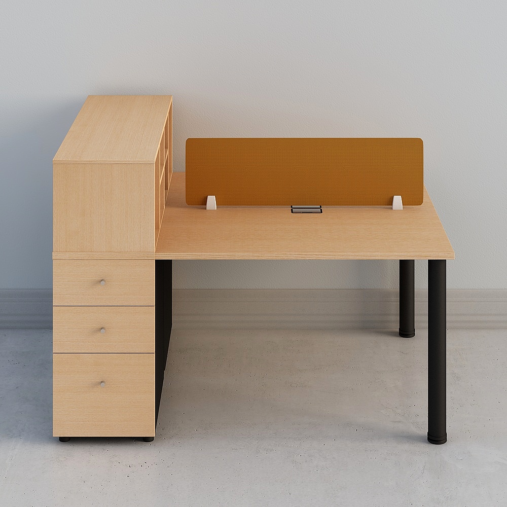 書鬥+支撐輕屏對位（二位）白橡套深灰