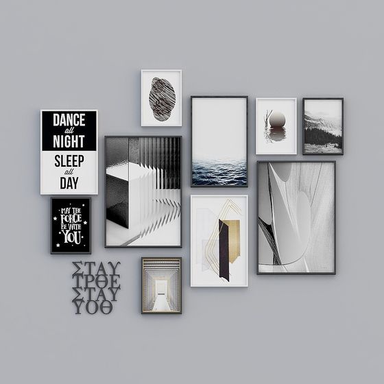 Elegant Gallery Wall 3D model for Modern Designs