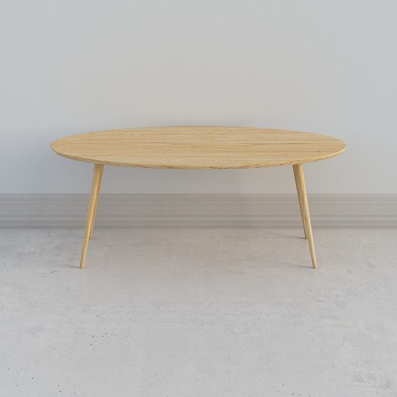 Elegant Oval Coffee Table 3D model for Modern Interiors