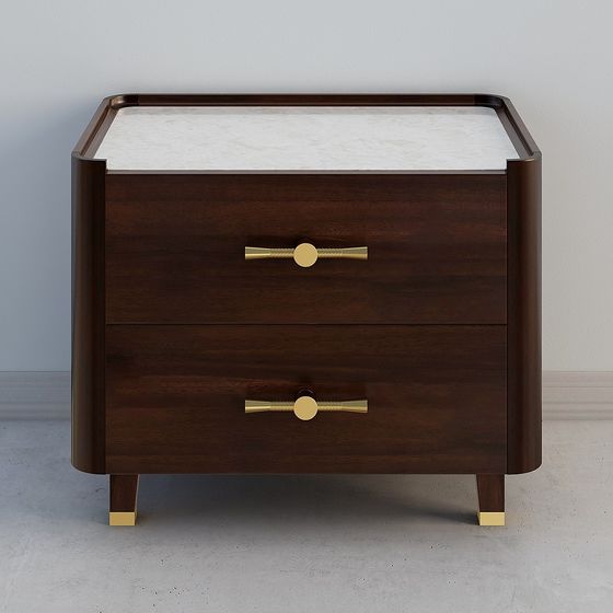 Elegant Low-Poly Nightstand 3D model