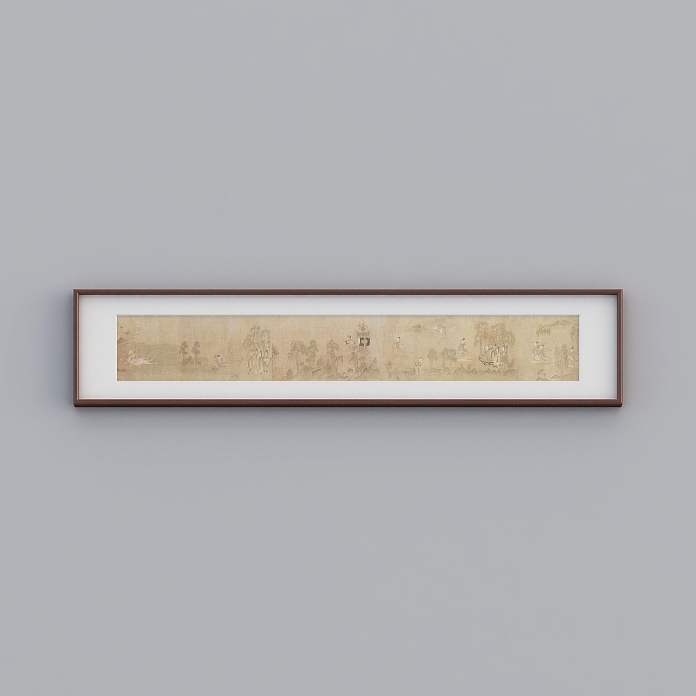 Kibeitea room Xuanguan mahogany color frame 38x183cm Luo Shenfu