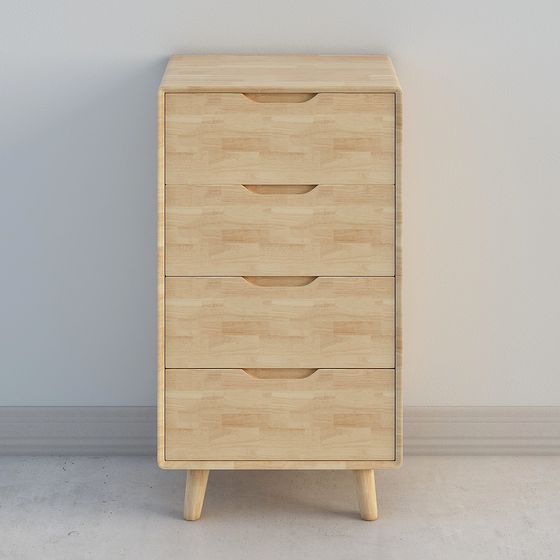 Wooden Drawer Cabinet 3D model