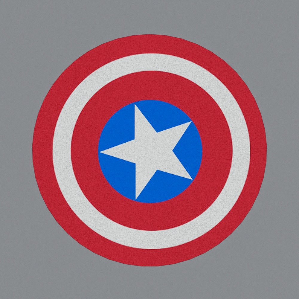 Captain America Shield Low Poly 3D Model