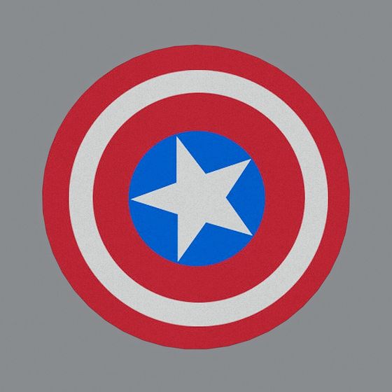 Captain America Shield Low Poly 3D Model