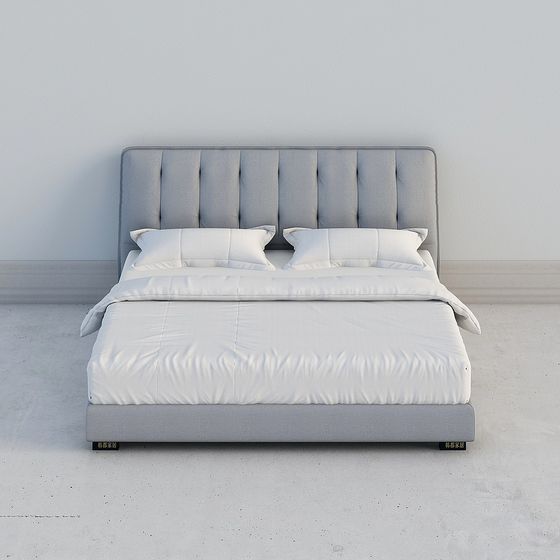 Nordic Minimalist Bed 3D model for Creative Projects