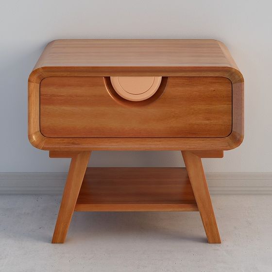 Elegant Low-Poly Nightstand 3D Model