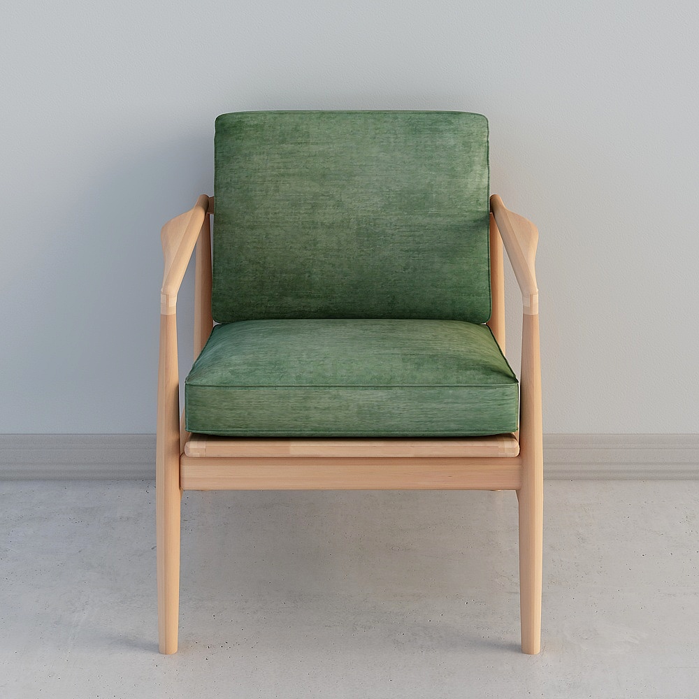 Sofá de tela verde de madera de cerezo nórdico adjunto MULINHOME