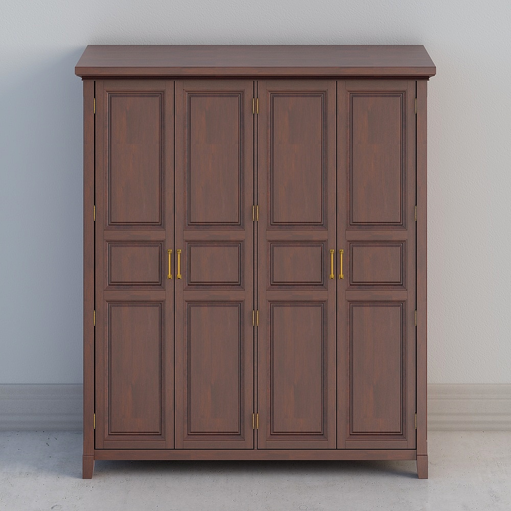 Armoire à quatre portes de couleur bois 6111