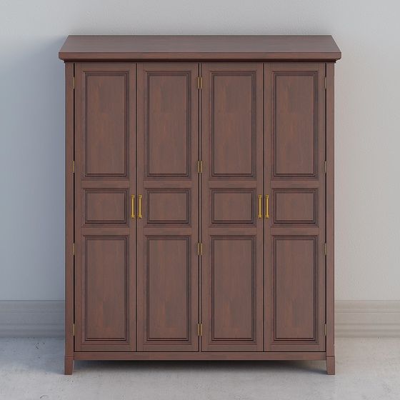 Armoire à quatre portes de couleur bois 6111