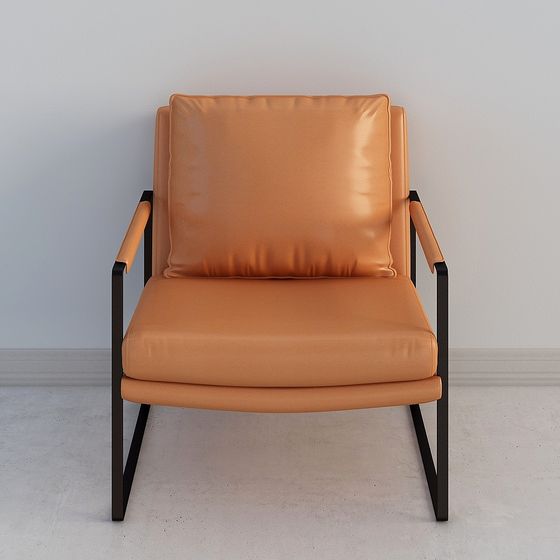 Stylish Leather Lounge Chair 3D Model