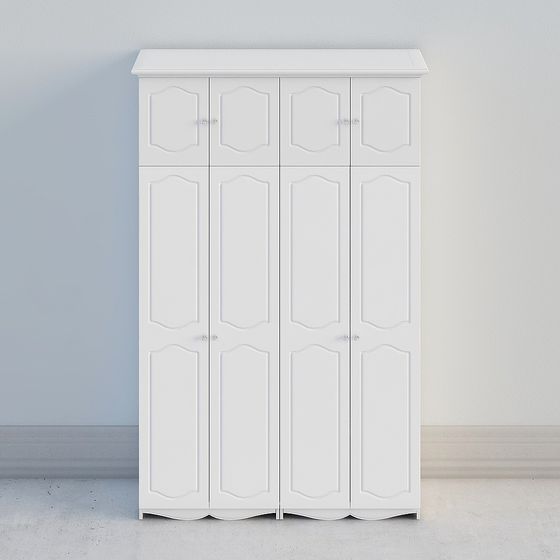 Elegant Low-Poly Wardrobe 3D model