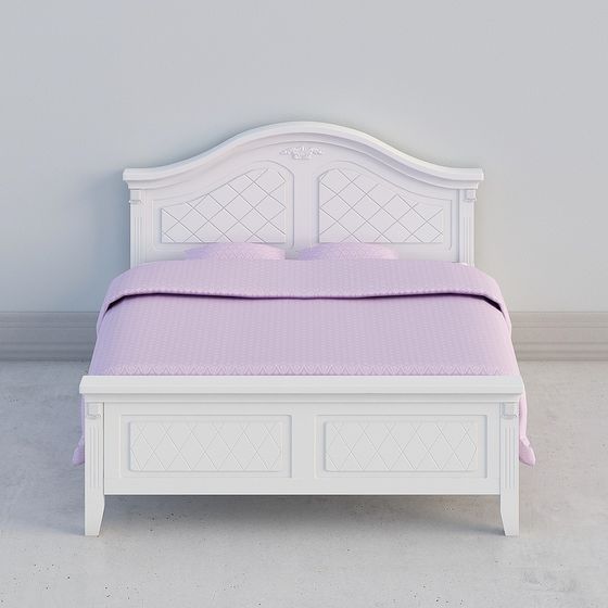 Elegant Low-Poly Bed 3D Model Design