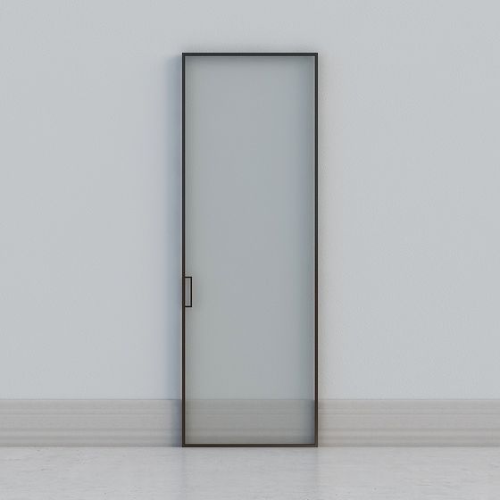 Elegant Glass Door 3D model for Modern Designs