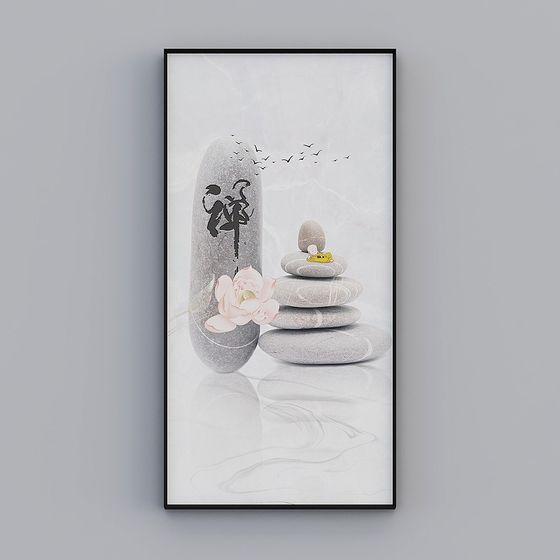 Zen-Inspired Low Polygon 3D Art Model