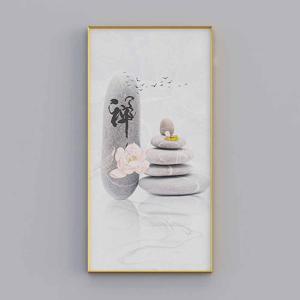 Stone to run the Xuanguan decoration painting new Chinese Zen stone hanging painting ancient wind tea room into the door wall painting