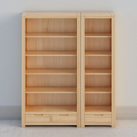 Modern Low-Polygon Library Shelf 3D model