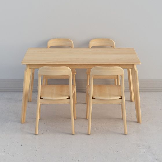 Danish Dining Table and Gamo Chair 3D Model for Modern Dining