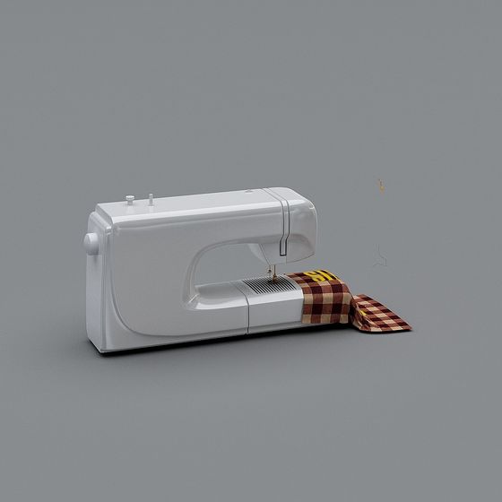 High-Detail Low-Polygon Sewing Machine 3D model