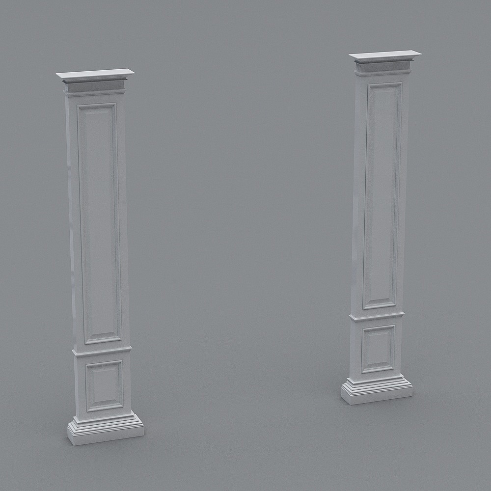 Elegant Roman Column Low-Poly 3D Model