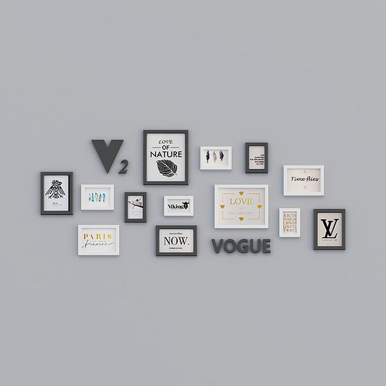 Unique Wall Decor 3D Model Set for Creative Spaces