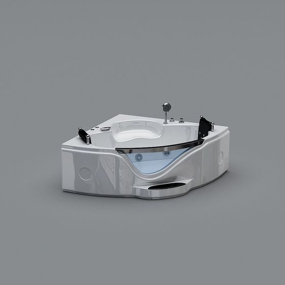 Sleek Low-Polygon Bathtub 3D model for Modern Spaces