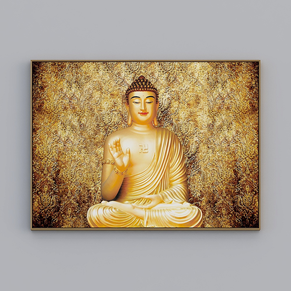 Golden Buddha 3D model - Serenity and Wisdom